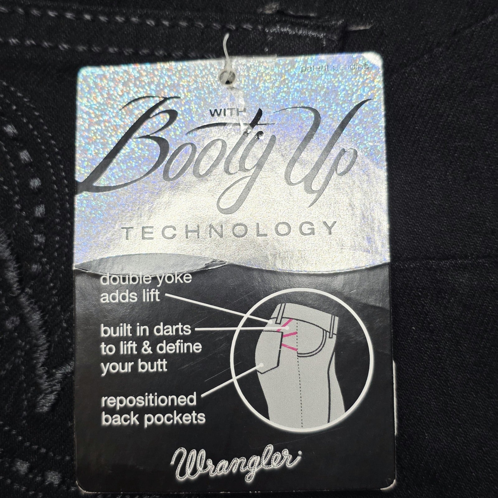 Wrangler Jeans Women's 0 Black Booty Up Bootcut Stretch Denim 0x34 Shaping