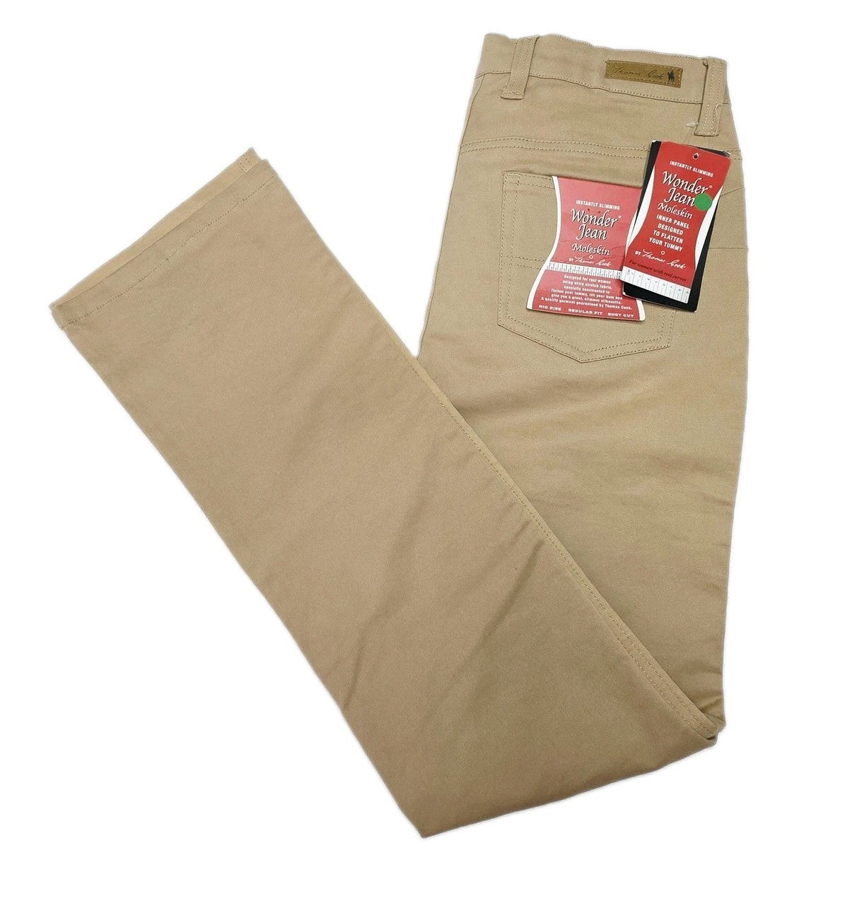 Thomas Cook Jeans Women's 11 Beige Wonder Jean Moleskin Bootcut Stretch NWT