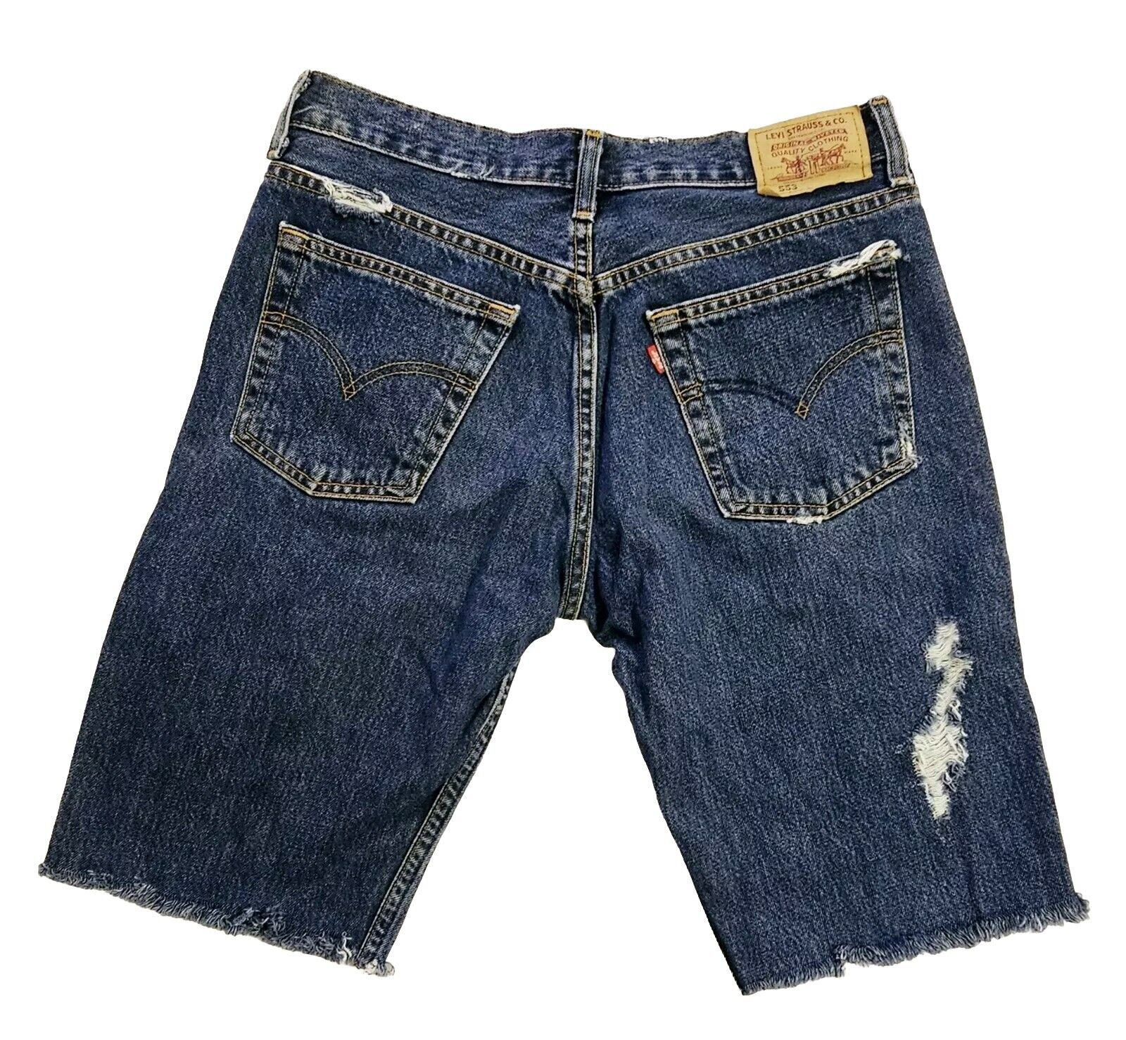 Levi's 553 Cut Off Shorts Midnight Blue Mens Size 30