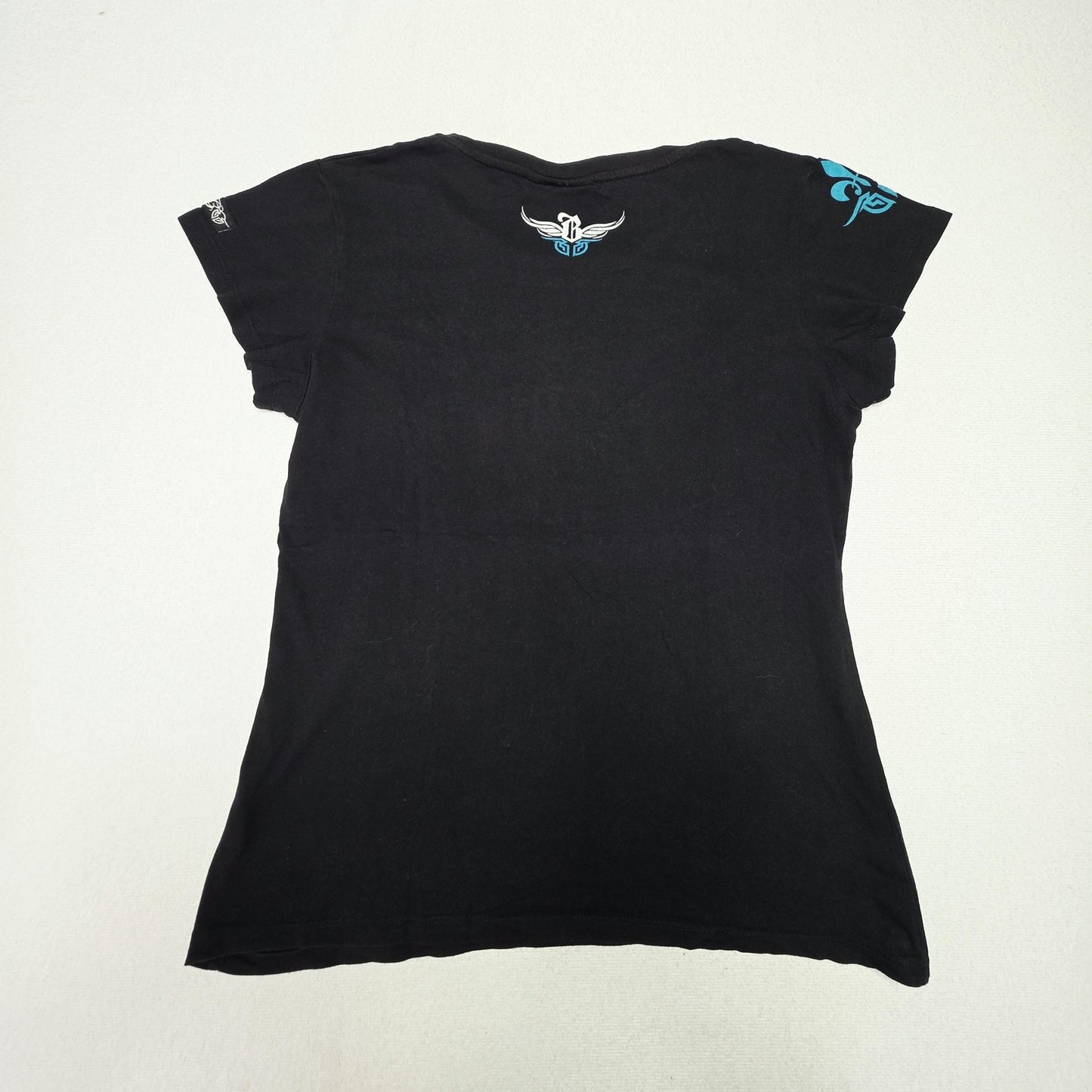 Bullzye T-Shirt Women's 16 Black Australian Logo Graphic Cotton Round Neck Top