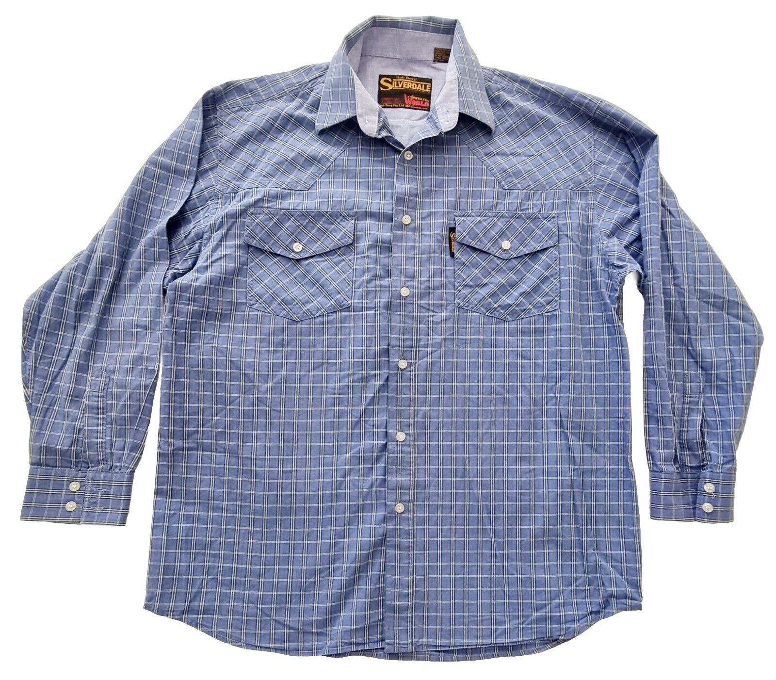 Bob Berg Silverdale Cowboy cut Extra Long Tails Mens Shirt Size Large