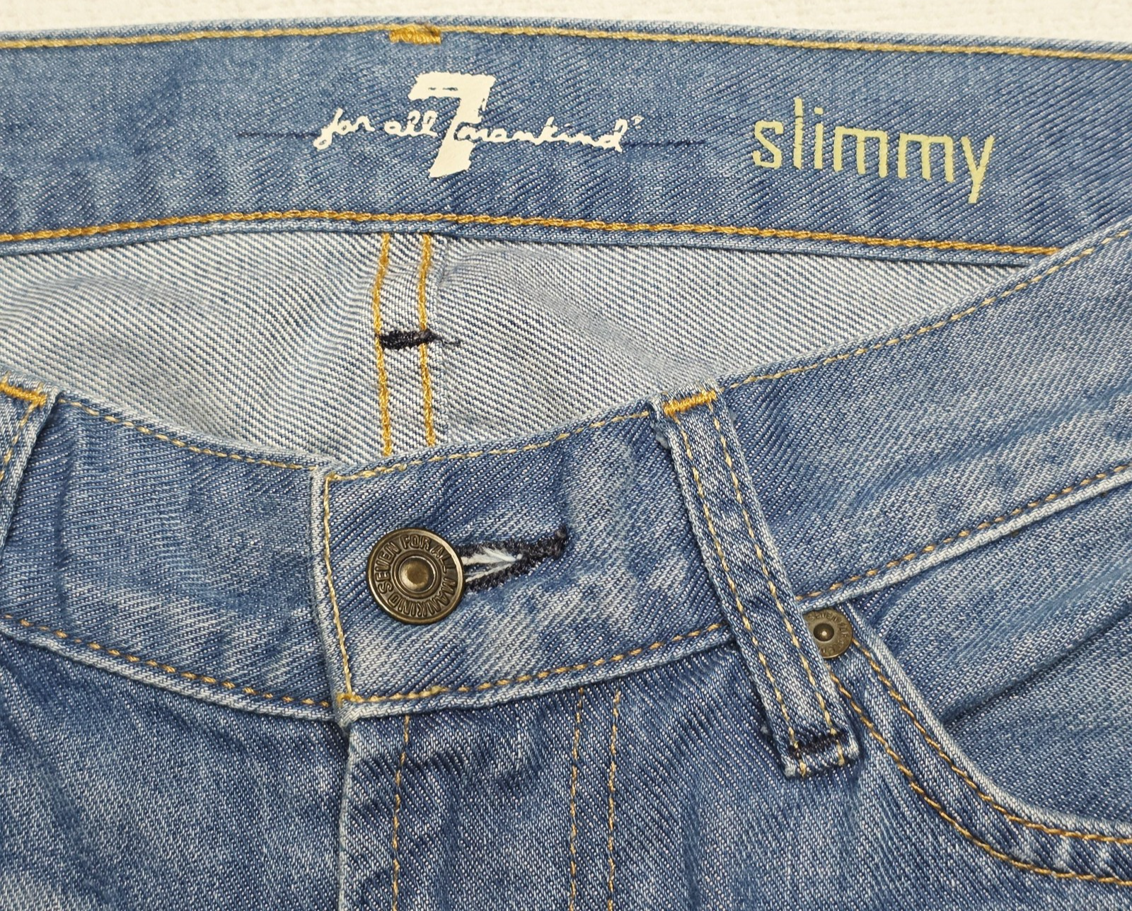 7 For All Mankind Jeans Ladies Size 28 x 34 Blue Slimmy Straight Denim