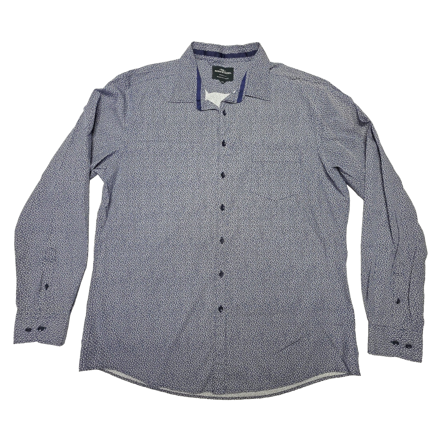 Rodd & Gunn Shirt Mens 2XL Blue Floral Long Sleeve Button Up Cotton Sports Fit