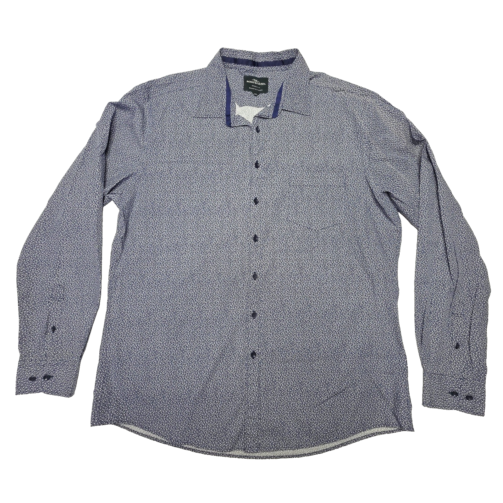 Rodd & Gunn Shirt Mens 2XL Blue Floral Long Sleeve Button Up Cotton Sports Fit