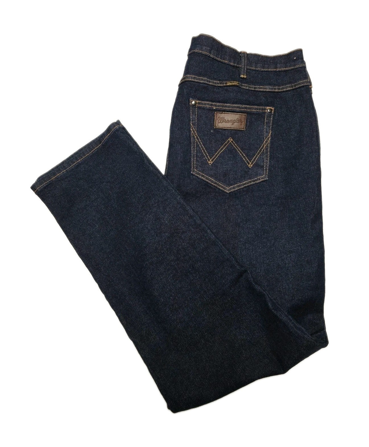 Wrangler Jeans Mens 42x34 Blue Classic Straight Regular Fit Stretch Denim