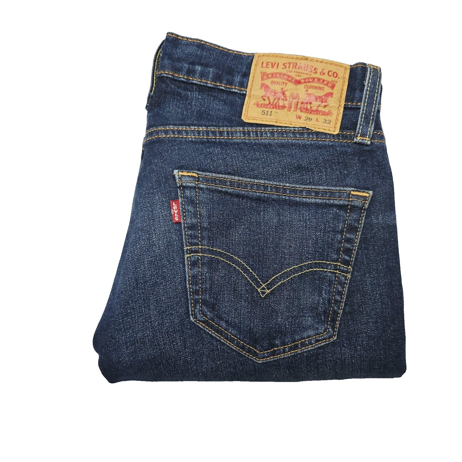 Levis 511 Jeans Mens 29x32 Blue Slim Tapered Denim Zip Fly Stretch Mid Wash