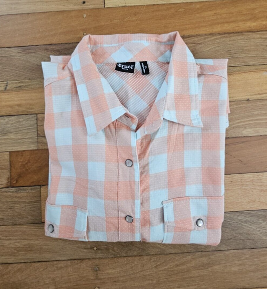 Cruel Girl Western Rodeo Check Shirt Ladies Size XL