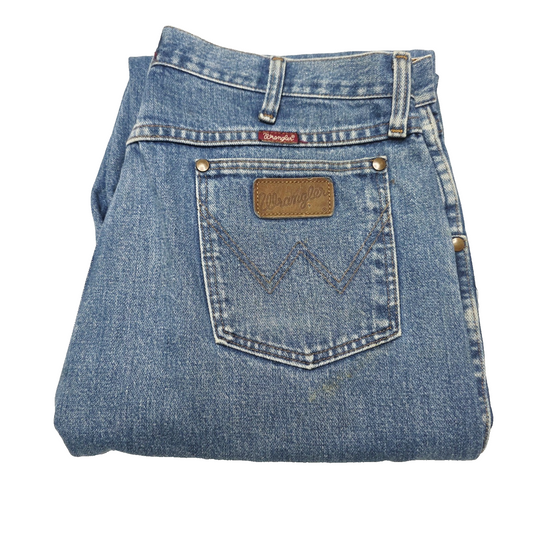 Wrangler Jeans Mens 36x25 Blue Straight Relaxed 100% Cotton Denim Cowboy 31MWZGK