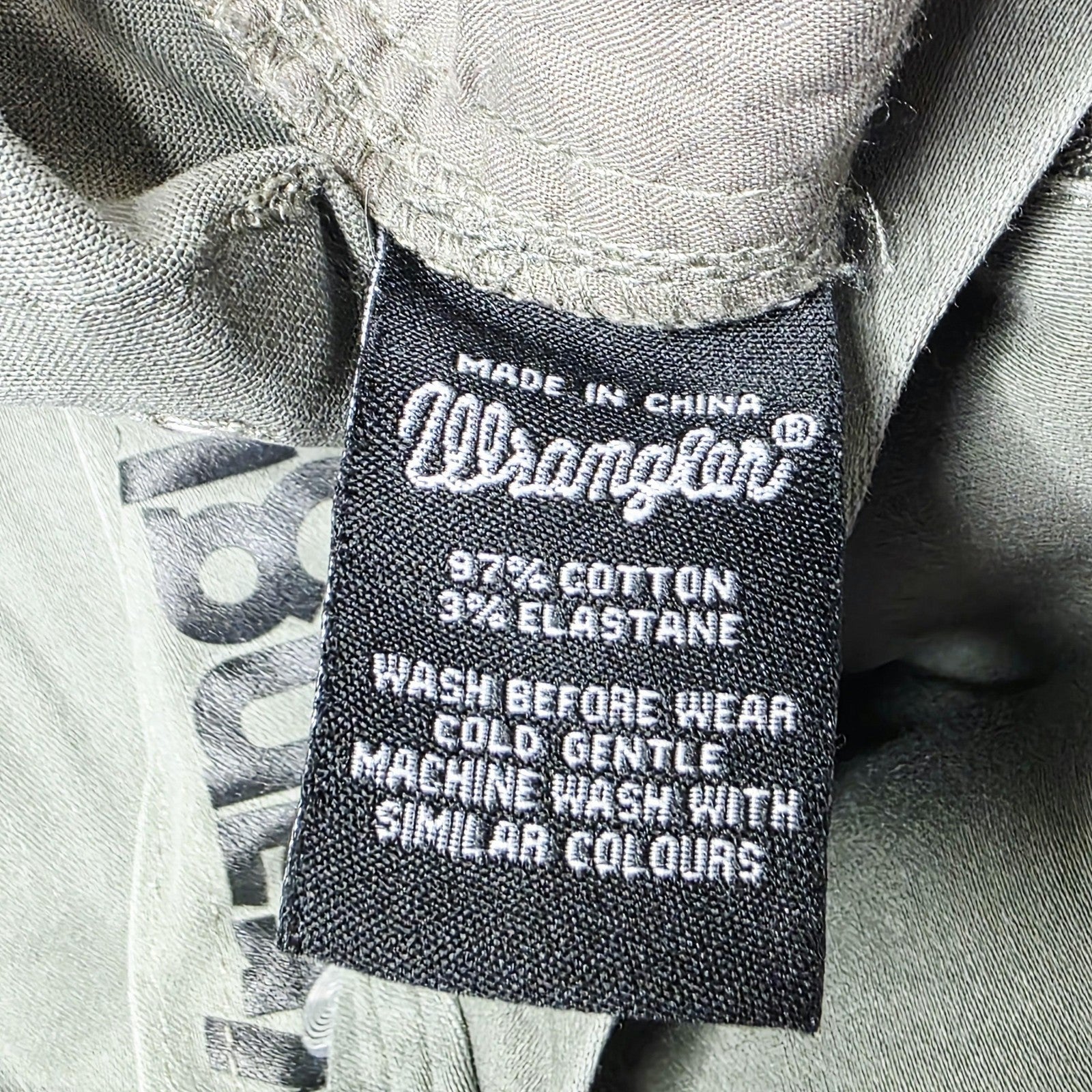 Wrangler Shorts Men's 32 Green Cargo Canvas Cotton Elastane Workwear Casual