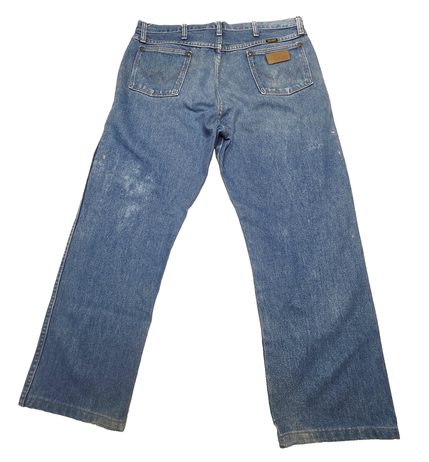 Wrangler Jeans Men's 36x27 Blue Straight Regular Denim Logo Zip Fly 13MWZPW