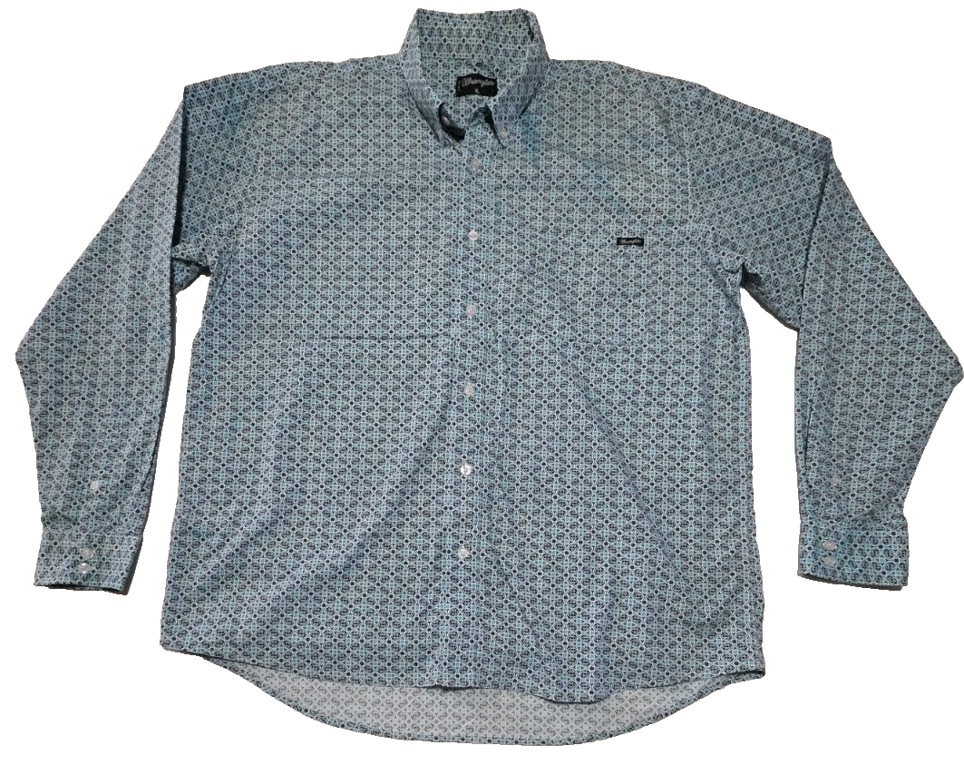 Wrangler  Campdraft Long Sleeve Dress Shirt Men's Size XL