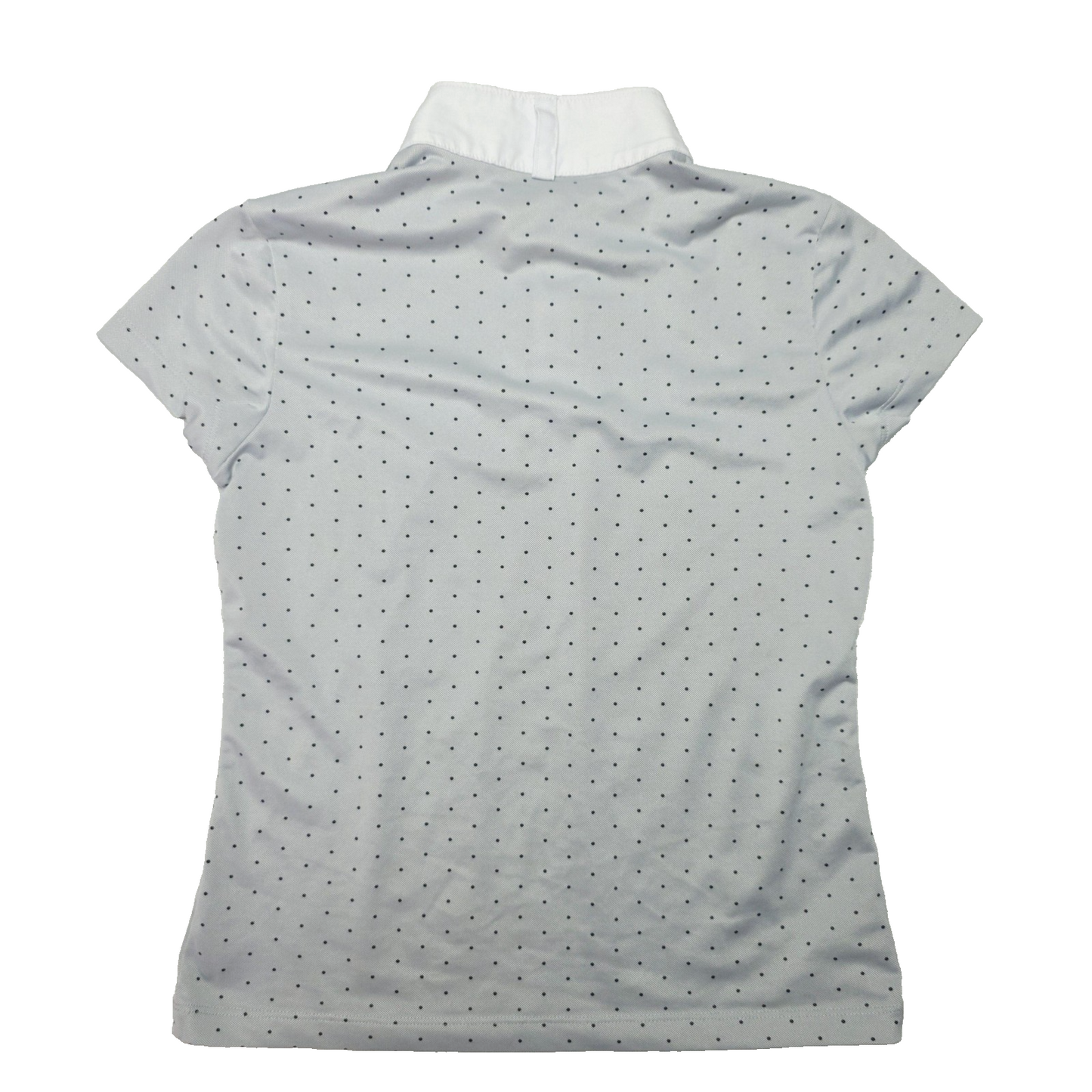 Ariat Polo Shirt Girls 12 Grey Short Sleeve Snap Riding Pro Series Polka Dot