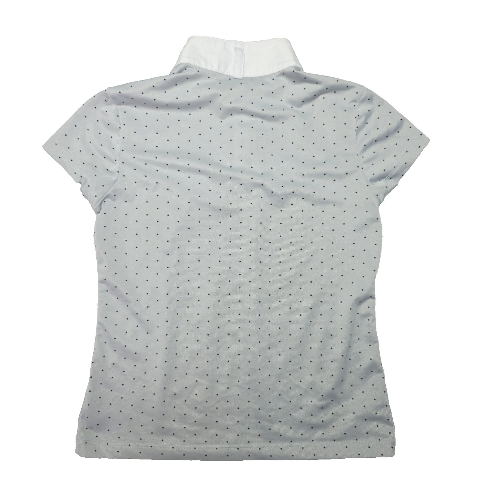 Ariat Polo Shirt Girls 12 Grey Short Sleeve Snap Riding Pro Series Polka Dot