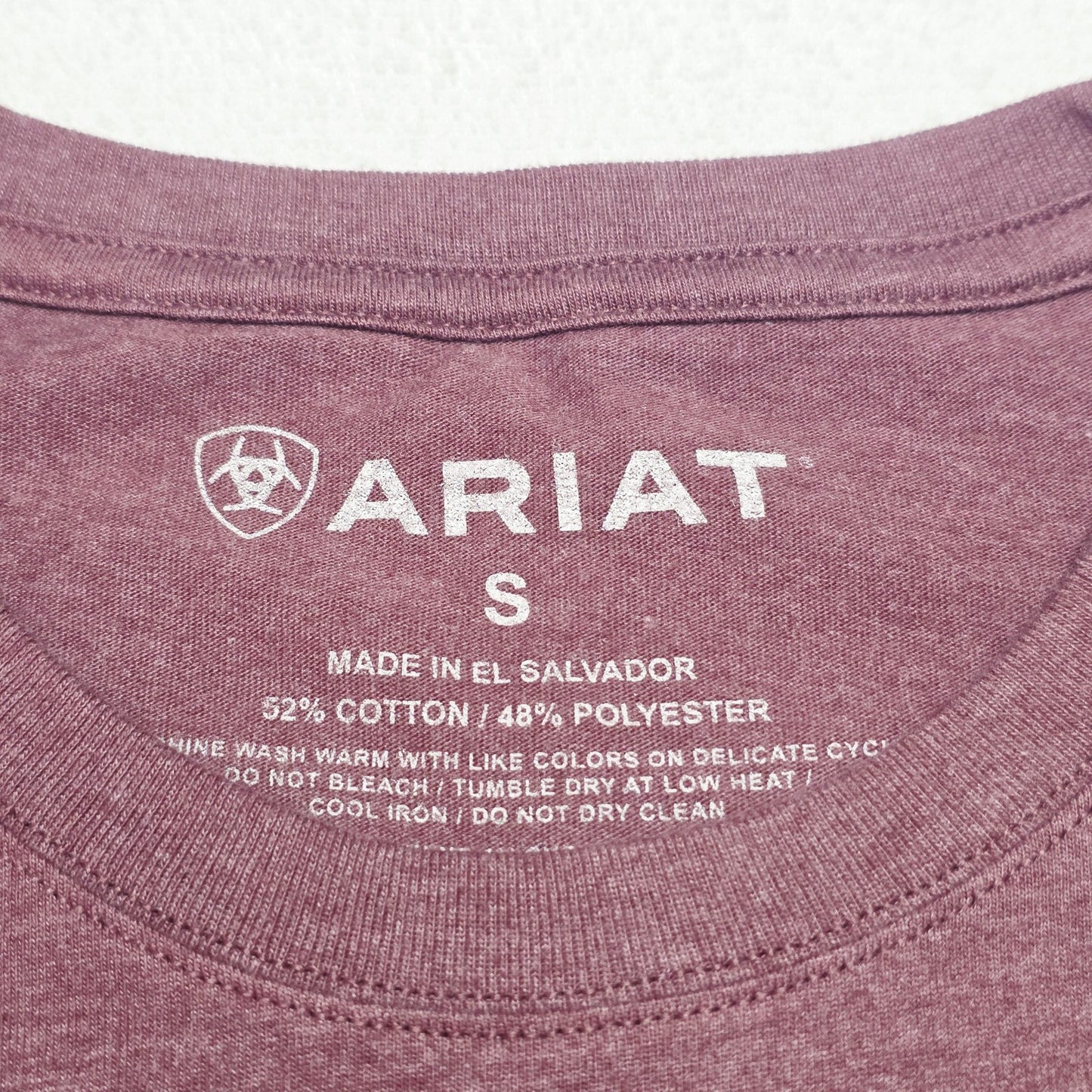 Ariat T-Shirt Women's Small Purple Aztec Graphic Cotton Polyester Crew Neck