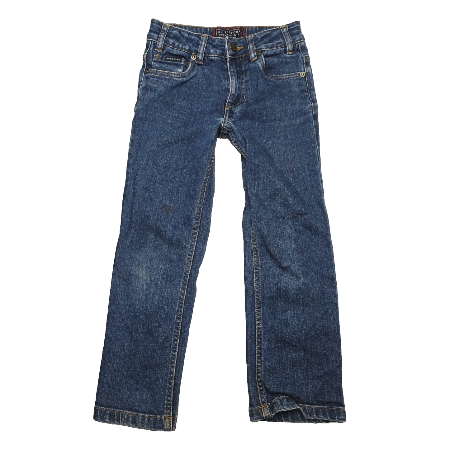 RB Sellars Jeans Boy's 5-6 Years Blue Straight Stretch Denim Workwear Casual