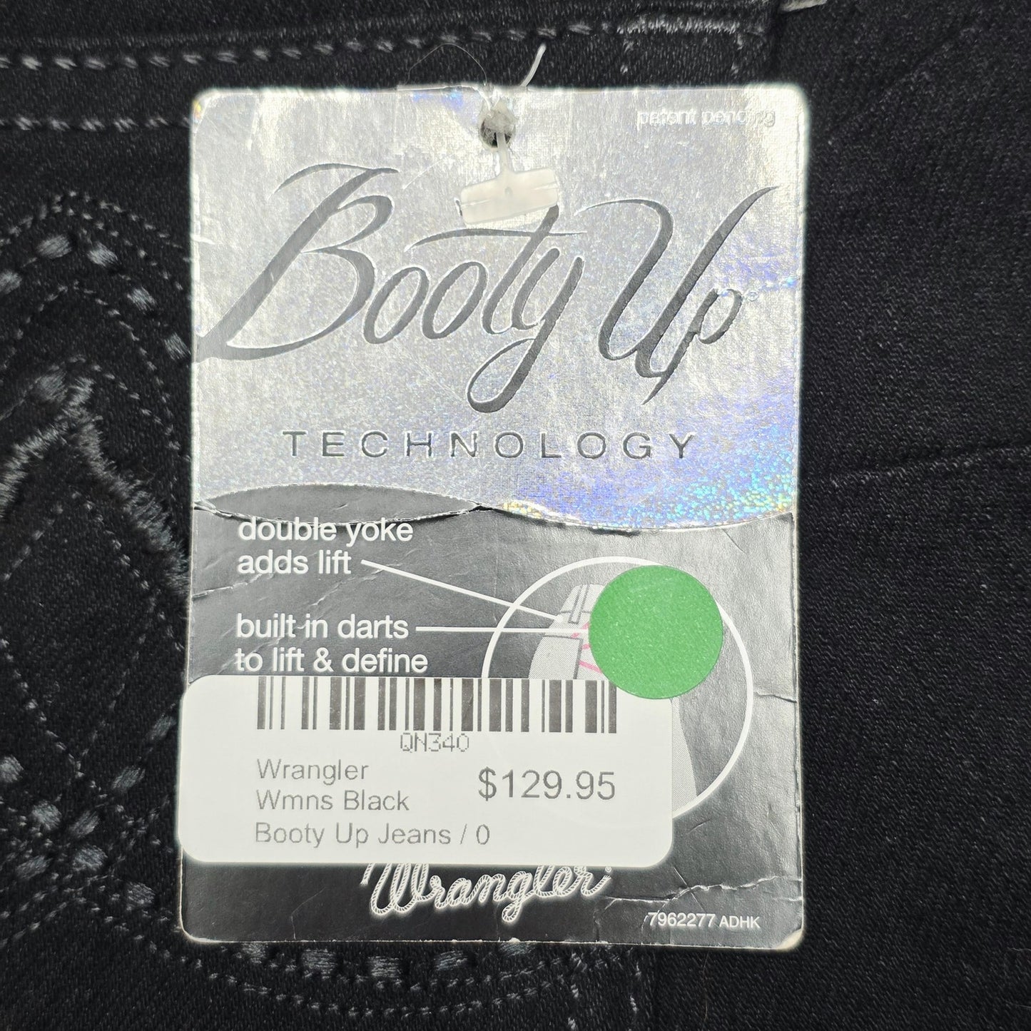 Wrangler Jeans Women's 0 Black Booty Up Bootcut Stretch Denim 0x34 Shaping