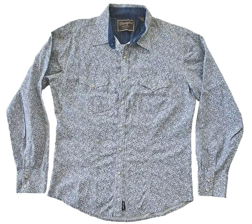 Wrangler Western Retro Campdraft Long Sleeve Dress Shirt Men's Size Large