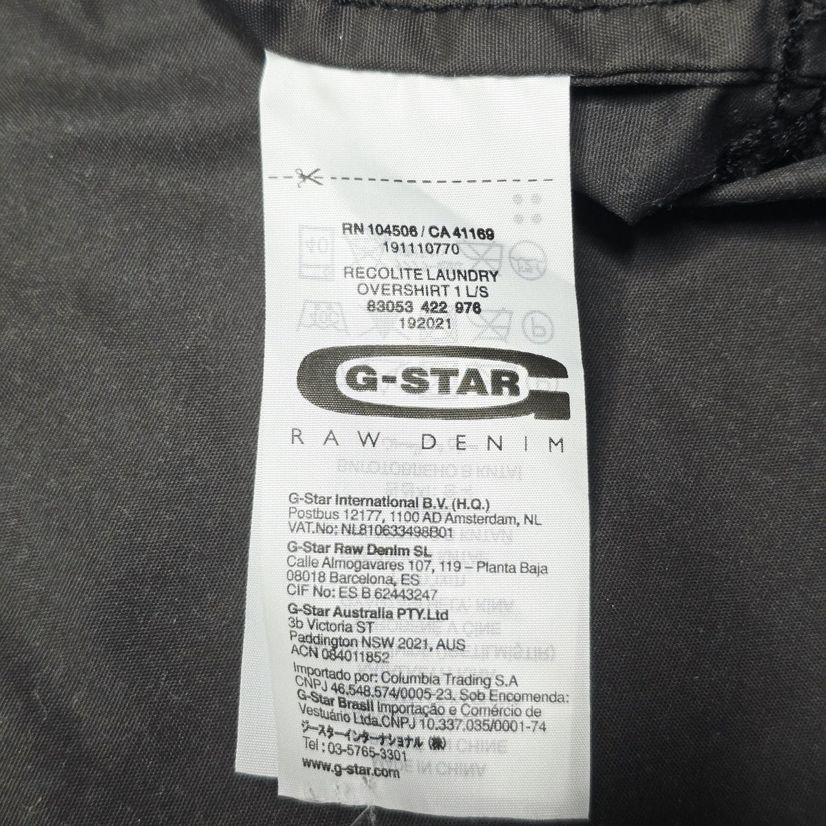 G-Star RAW Jacket Men's XL Black Recolite Laundry Overshirt Pockets Lightweight