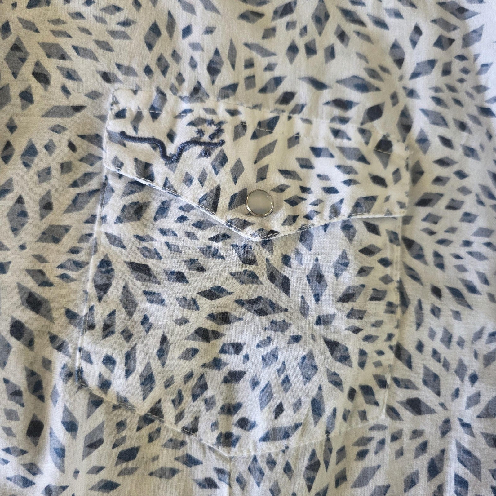 Thomas Cook Shirt Women's 18 White Long Sleeve Snap Button Up Western Geometric