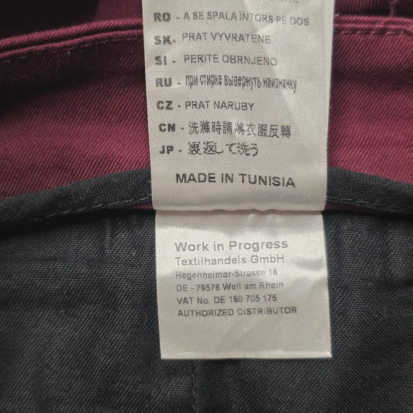 Carhartt Sid Pant Jeans Men's 34x32 Maroon Slim Tapered Stretch Cotton Zip Fly