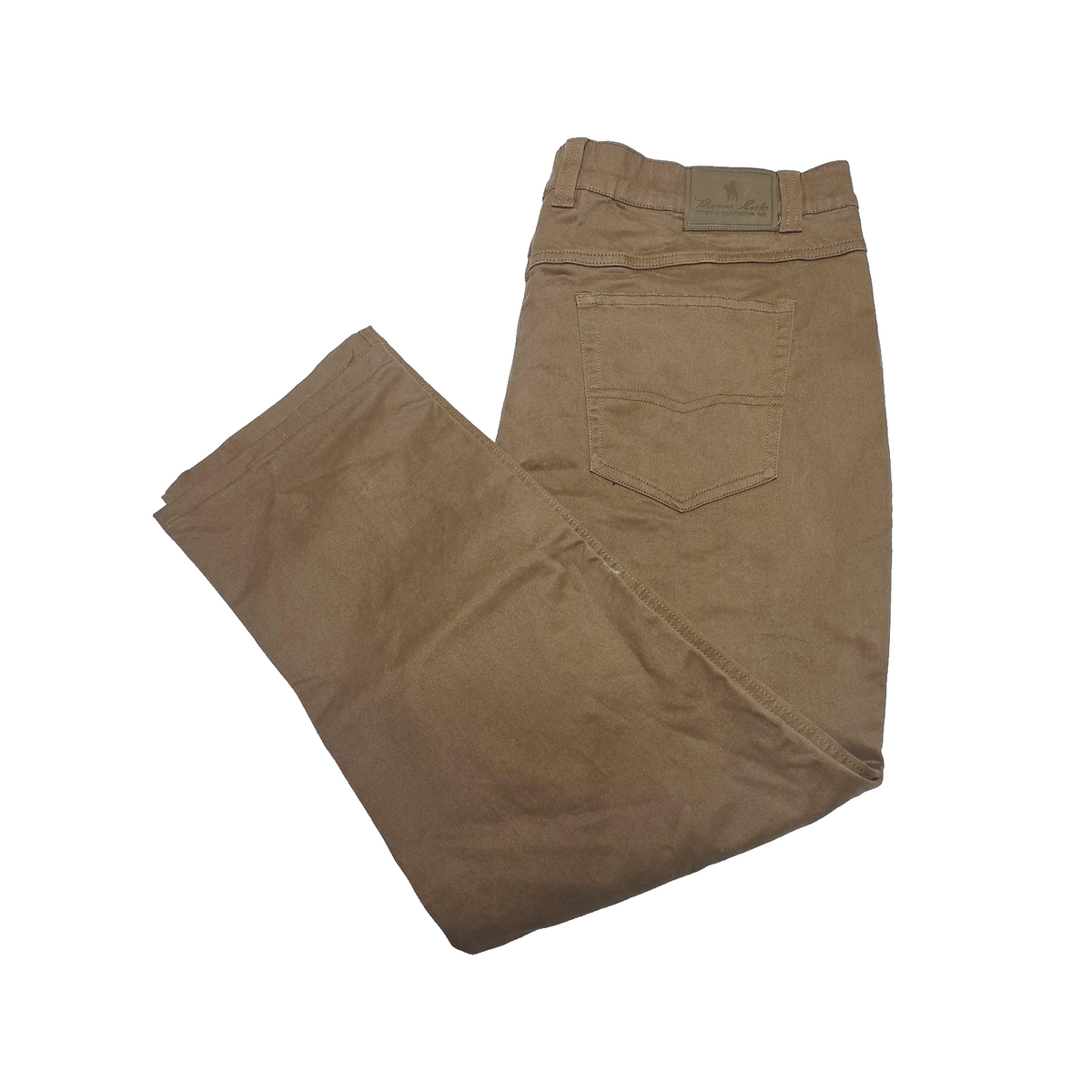 Thomas Cook Jeans Mens 42x27 Brown Straight Slim Comfort Waist Denim Stretch