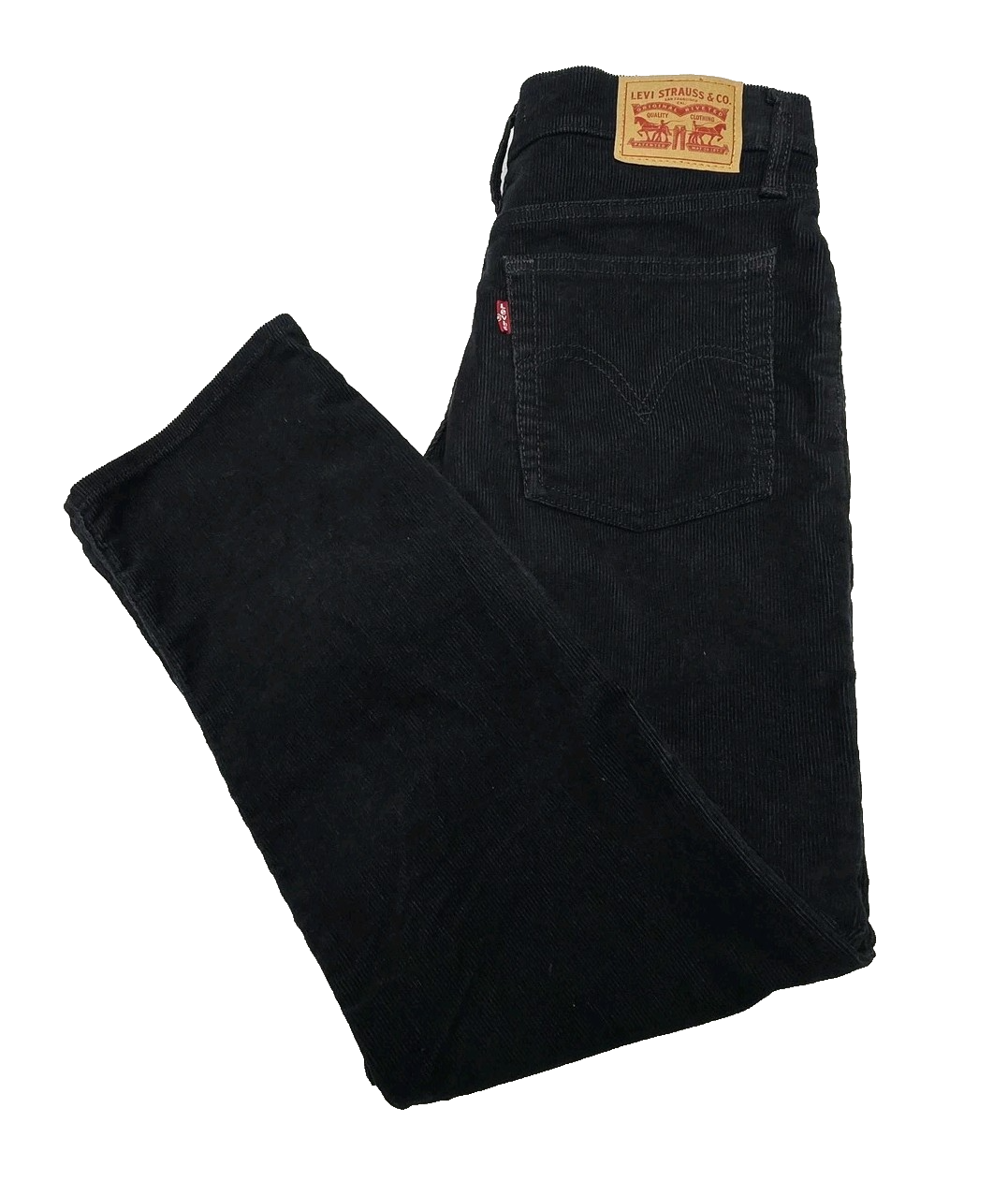 Levi's Jeans Women's W26 L26 Black Wedgie Straight Corduroy Stretch Button Fly