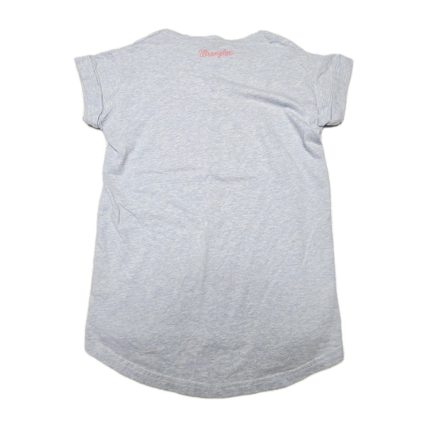 Wrangler T-Shirt Women's 8 Grey Cowgirl Up Western Graphic Cotton Crew Neck