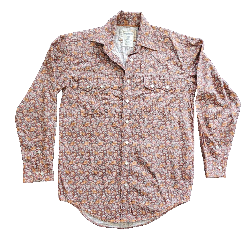 Panhandle Rough Stock Western Long Sleeve Shirt Mens Size Small