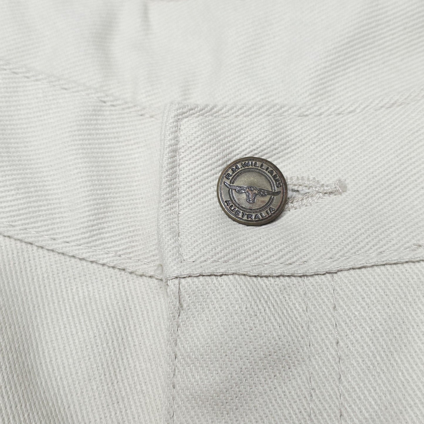 R.M. Williams Jeans Men's 42S Beige Poly Cotton Easy Care Workwear Denim