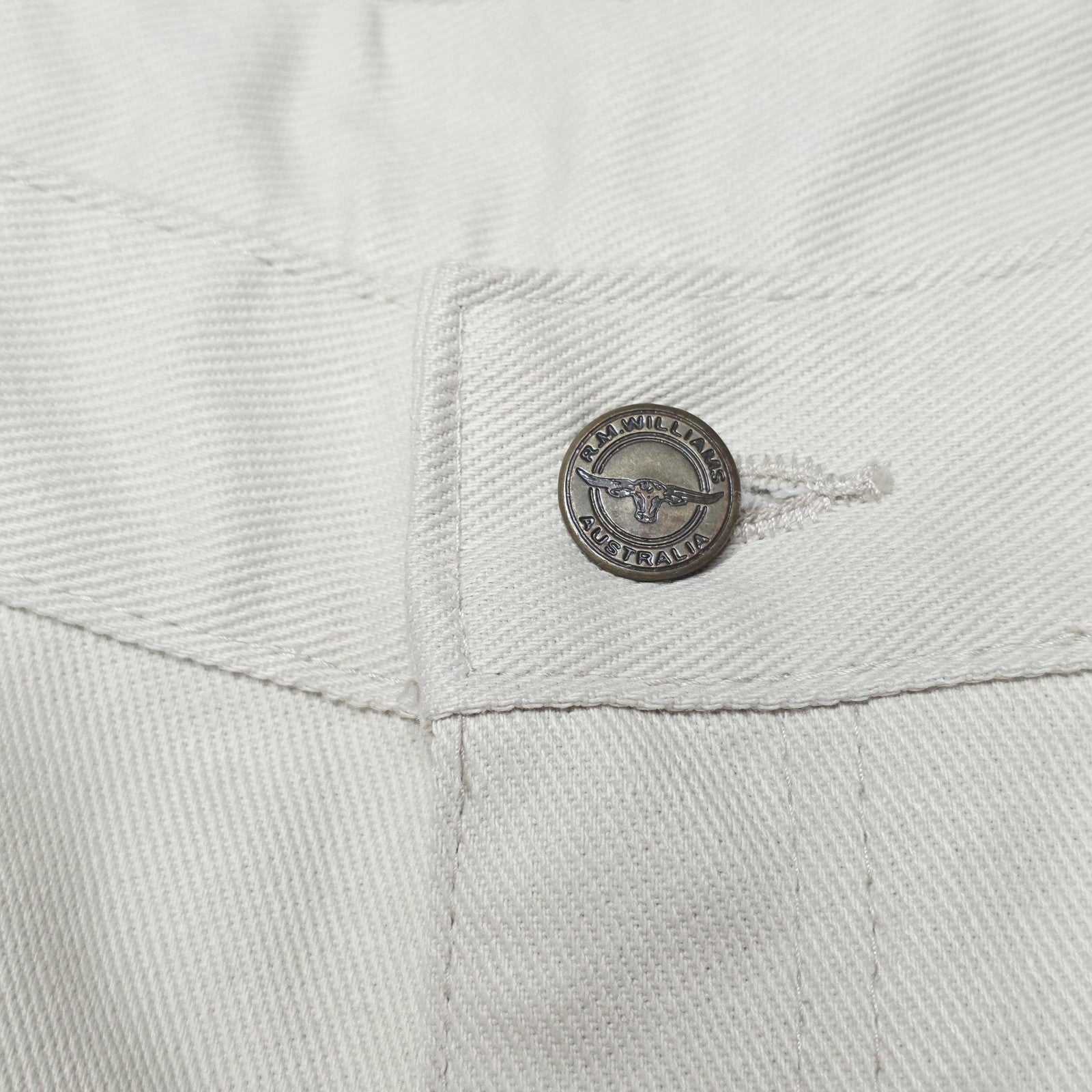 R.M. Williams Jeans Men's 42S Beige Poly Cotton Easy Care Workwear Denim
