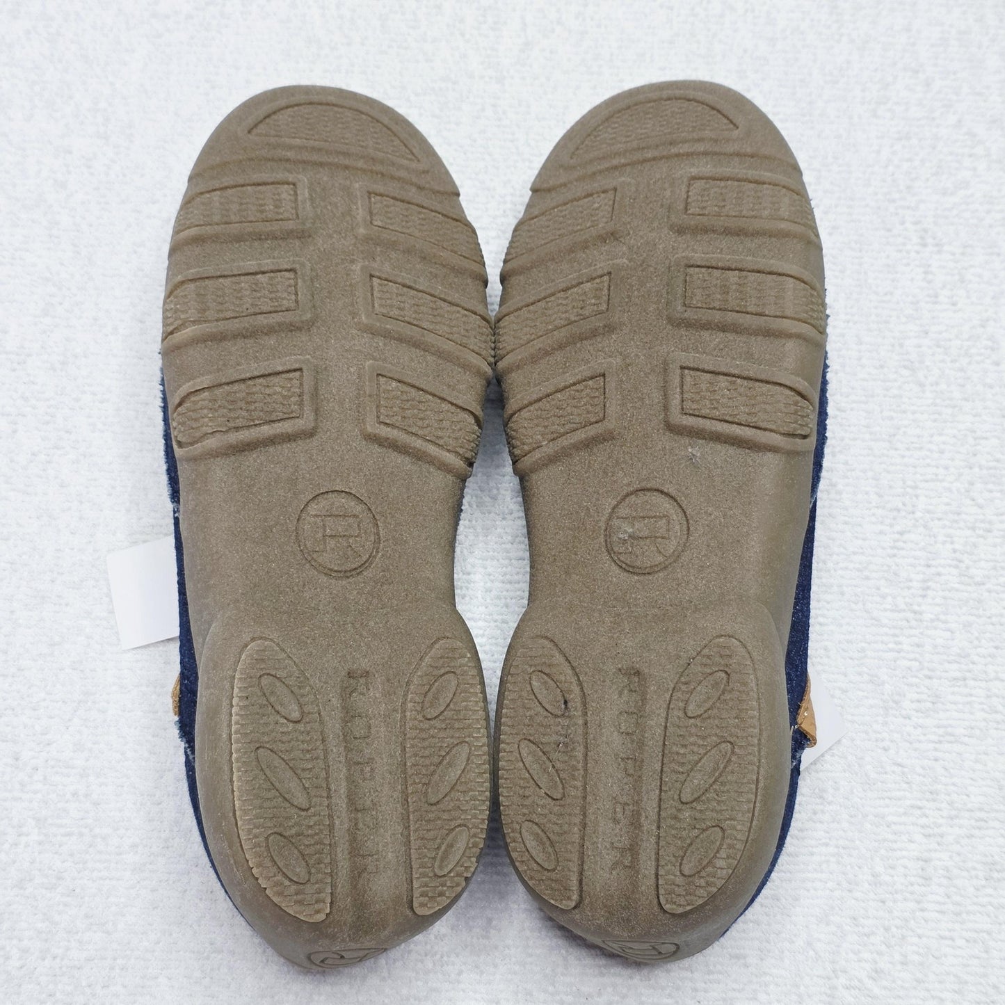 Roper Moccasin Shoes Women's AU 6.5 Blue Denim Geometric Embroidered Flats