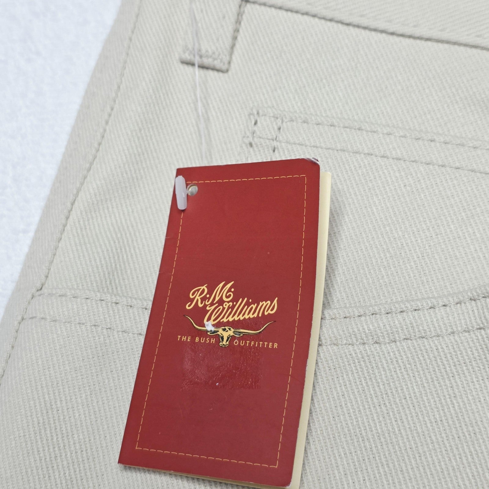 R.M. Williams Jeans Men's 42L Beige Classic Poly Cotton Easy Care Denim TJ191