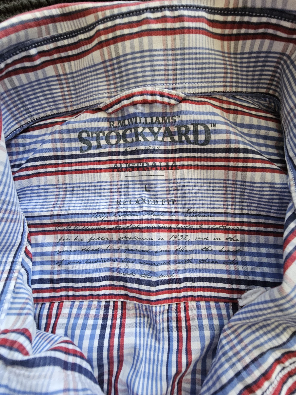 R.M Williams Stockyard Relaxed Fit Short Sleeve Shirt Men's Size Large