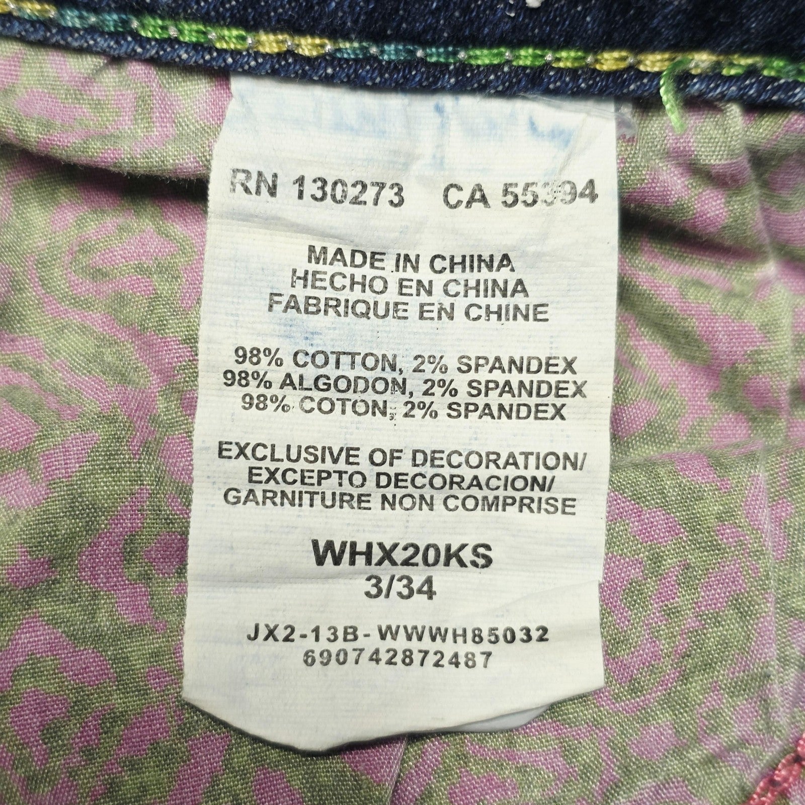 Rock 47 By Wrangler Jeans Blue Bootcut Stretch Denim Rose Embroidered Size 3/34