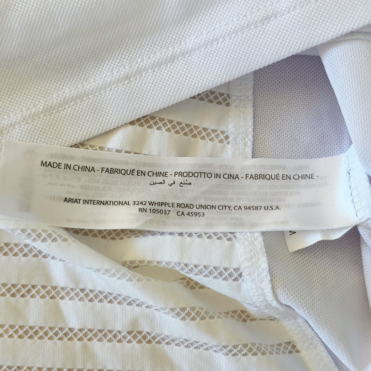 Ariat Polo Girls 12 White Short Sleeve Aptos Vent SS Snap Show Shirt Riding Top