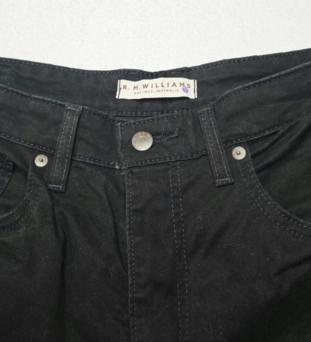 R.M. Williams Jeans Men's 36x32 Black Straight Regular Stretch Denim TJ275XD0201
