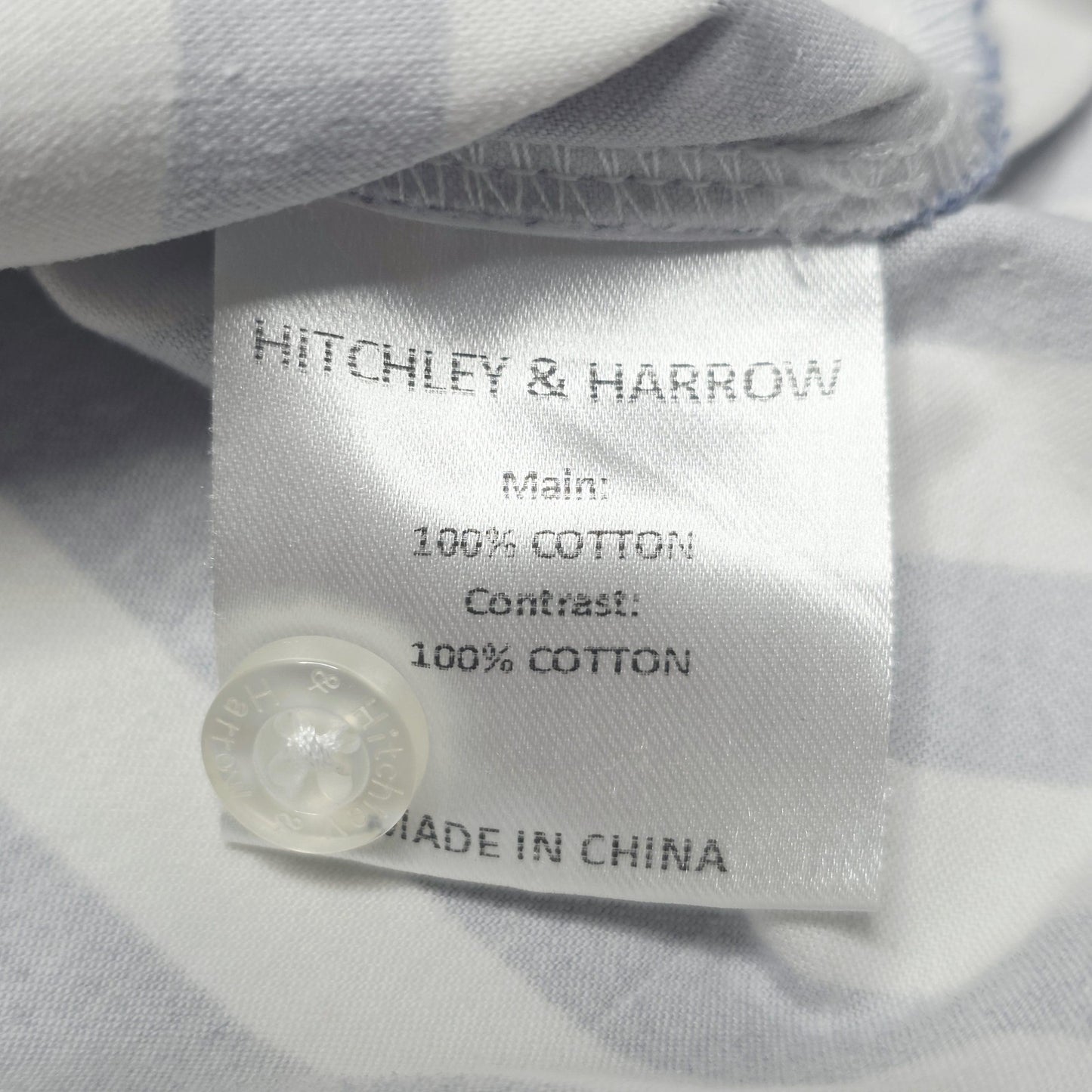 Hitchley & Harrow Shirt Women's 14 Blue Long Sleeve Button Up Cotton Striped