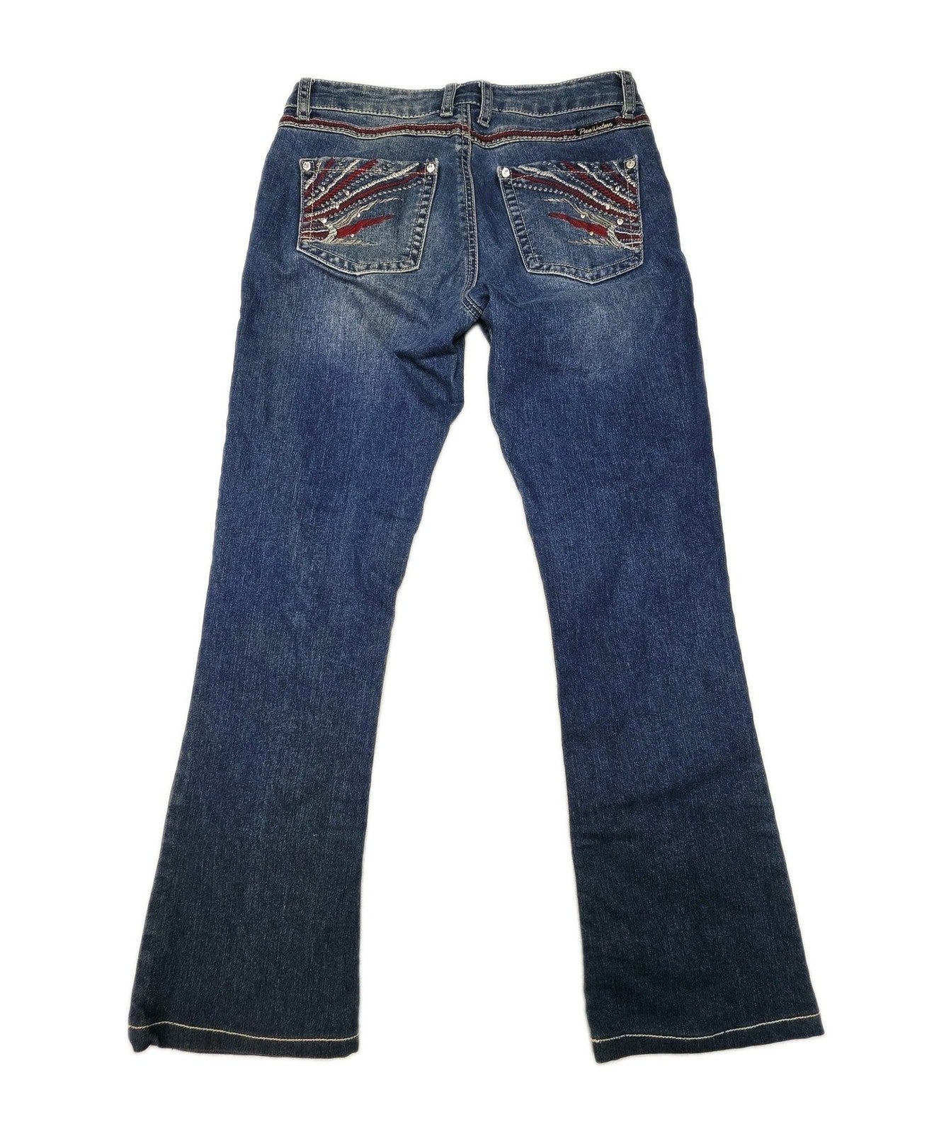Pure Western Jeans Women's 8 L28 Blue Bootcut Stretch Denim Rhinestone Pockets