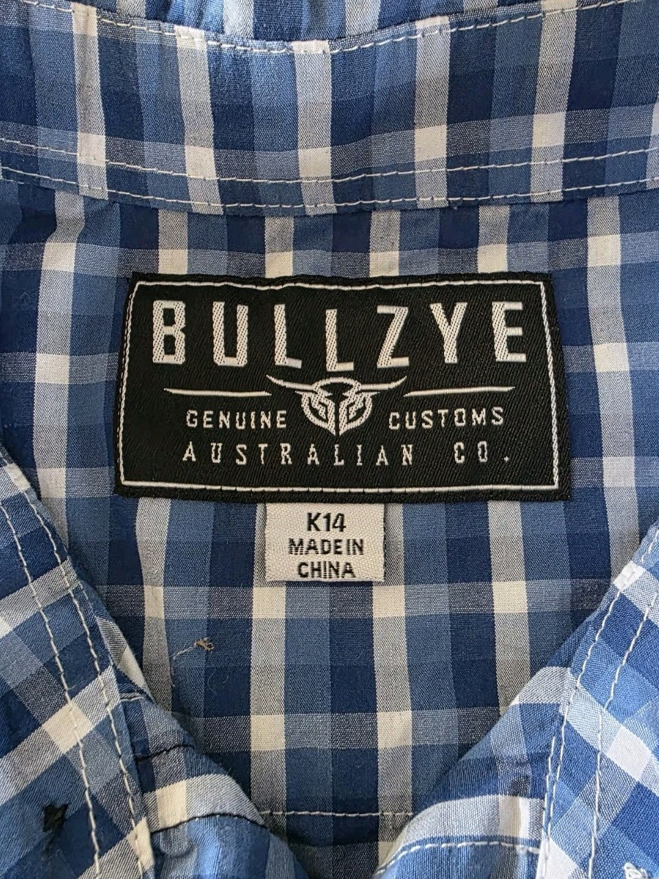 Bullzye Western Short Sleeve Shirt Boys Size 14