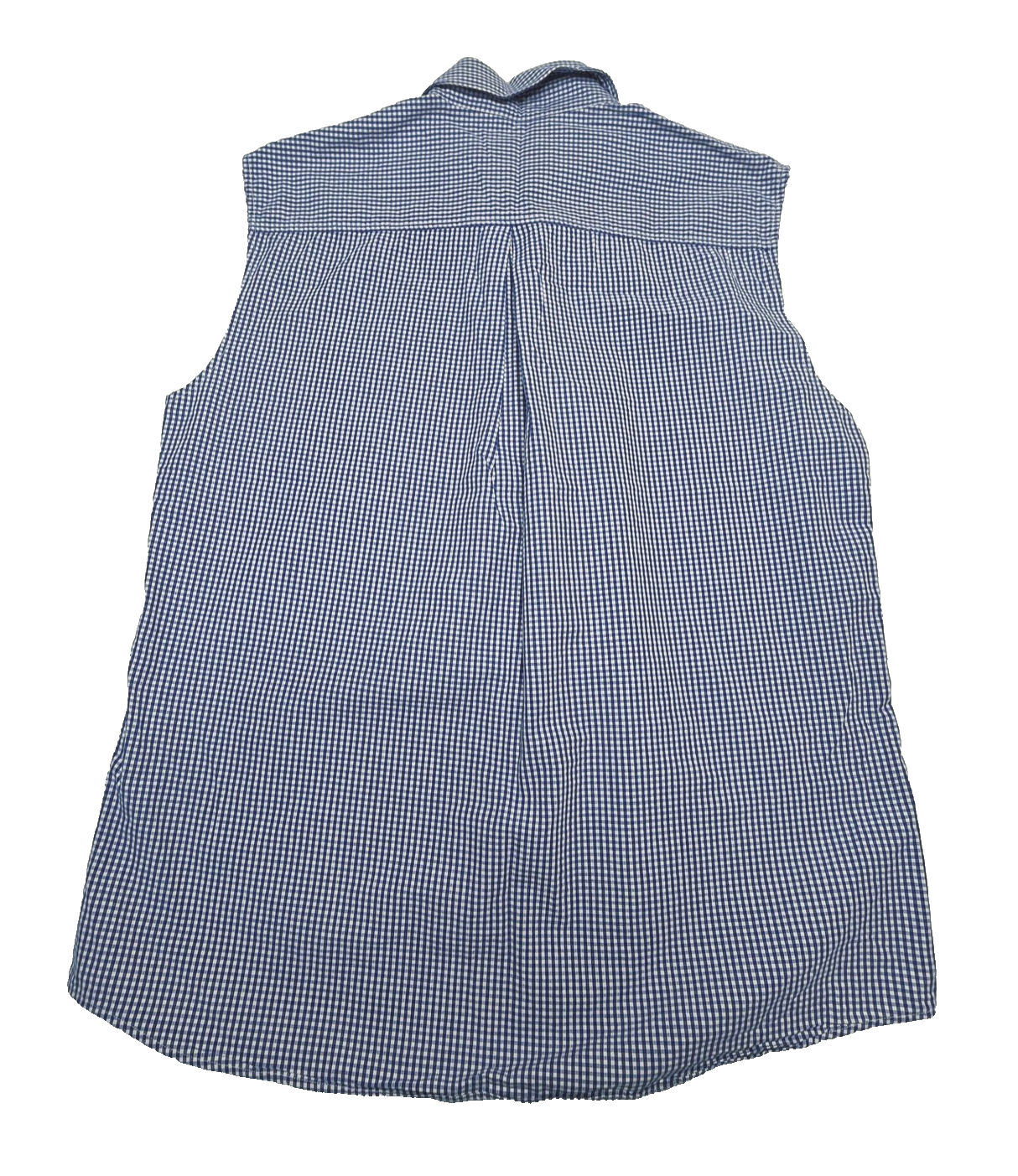 R.M. Williams Shirt Women's 12 Blue Sleeveless Button Up Check Cotton Casual