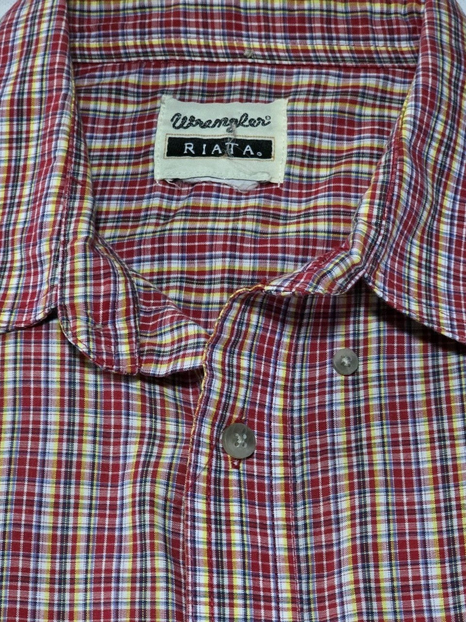 Wrangler Riata Short Sleeve Plaid Classic Fit Shirt Men's Size 4XL