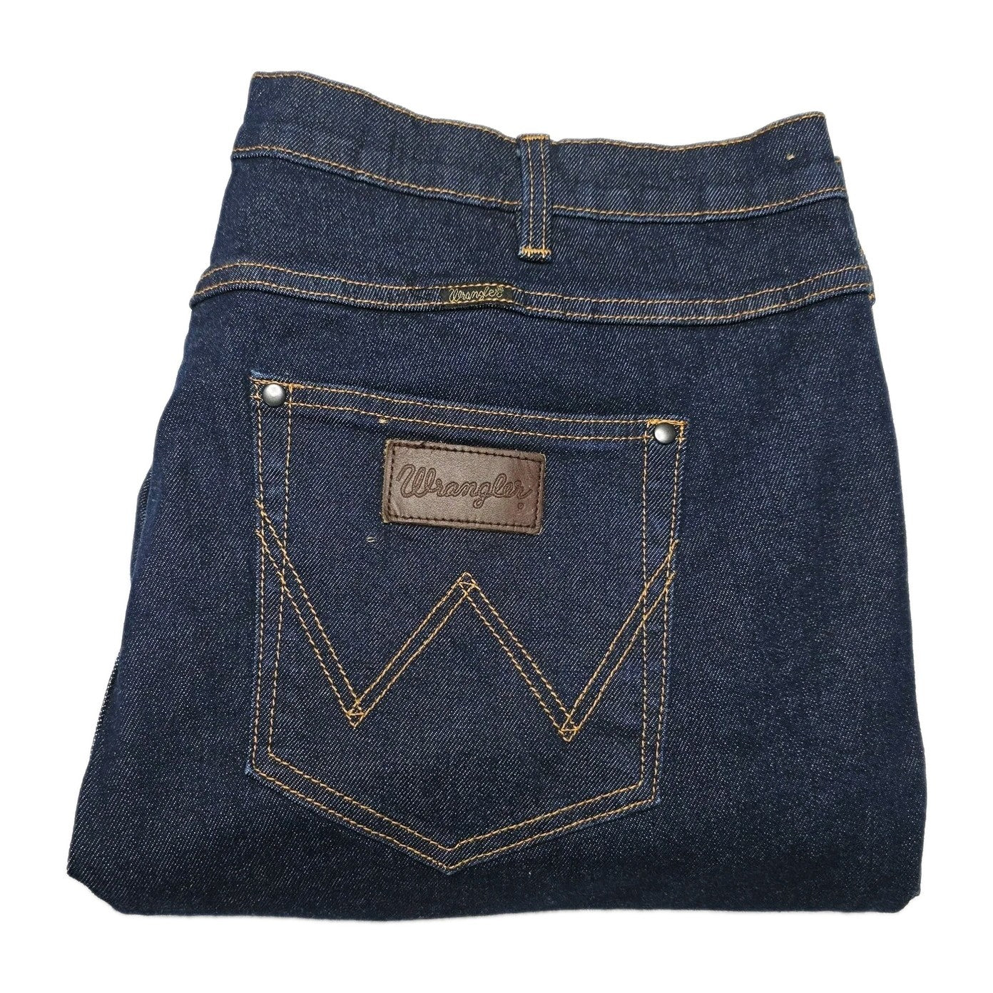 Wrangler Jeans Mens 42x34 Blue Classic Straight Regular Fit Stretch Denim
