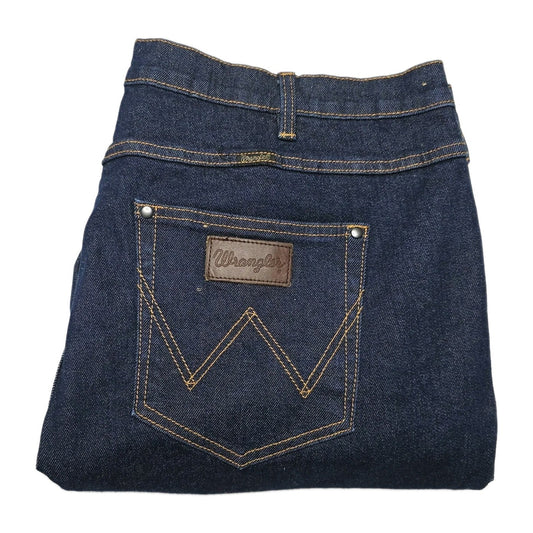 Wrangler Jeans Mens 42x34 Blue Classic Straight Regular Fit Stretch Denim