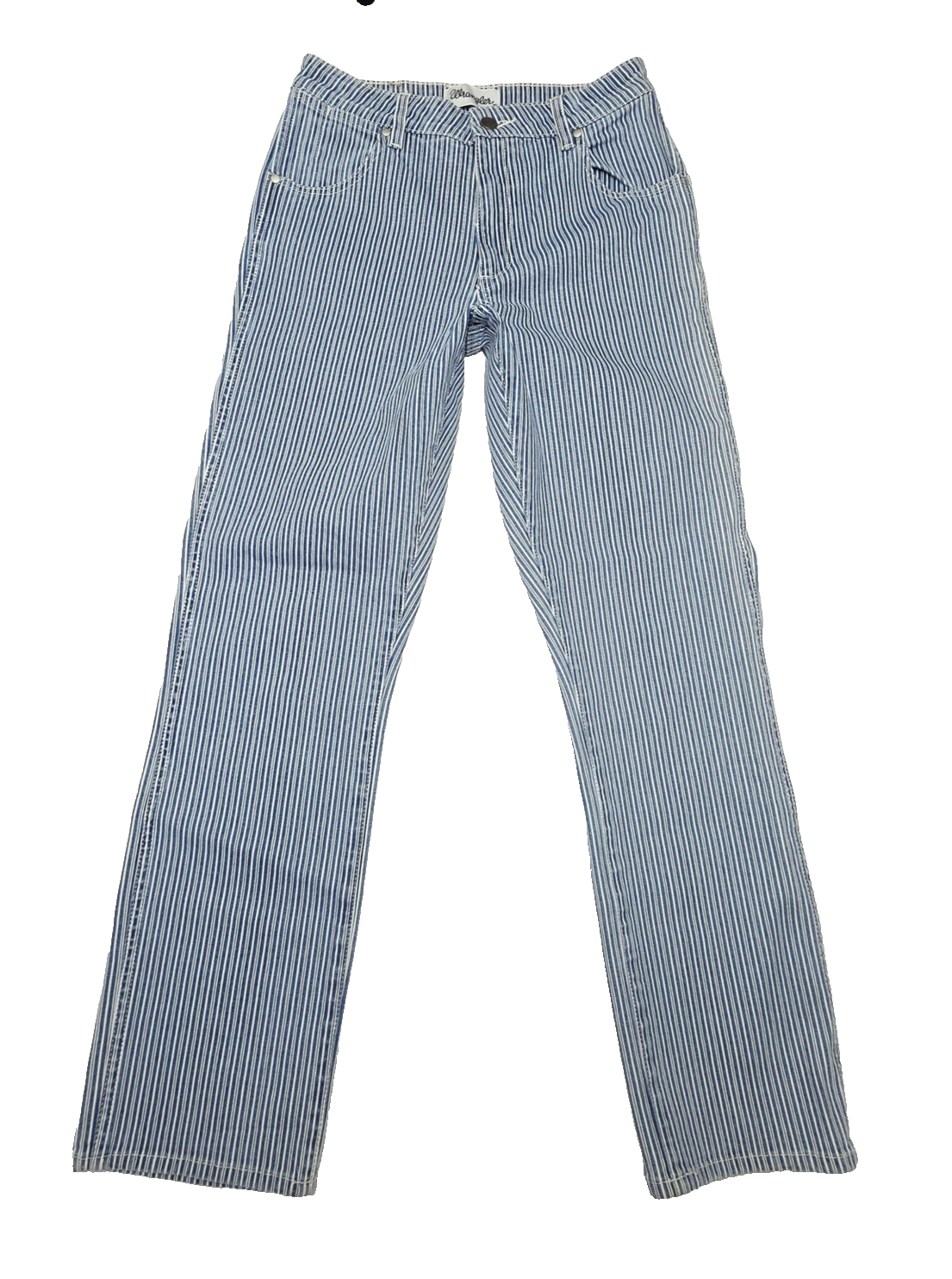 Wrangler Jeans Women's 8 Blue White Stripe Straight Patti Denim Stretch Highrise