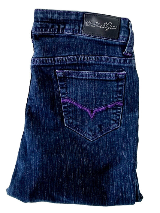Paddock's Capri Blue Jeans Purple stitch Ladies Size 30
