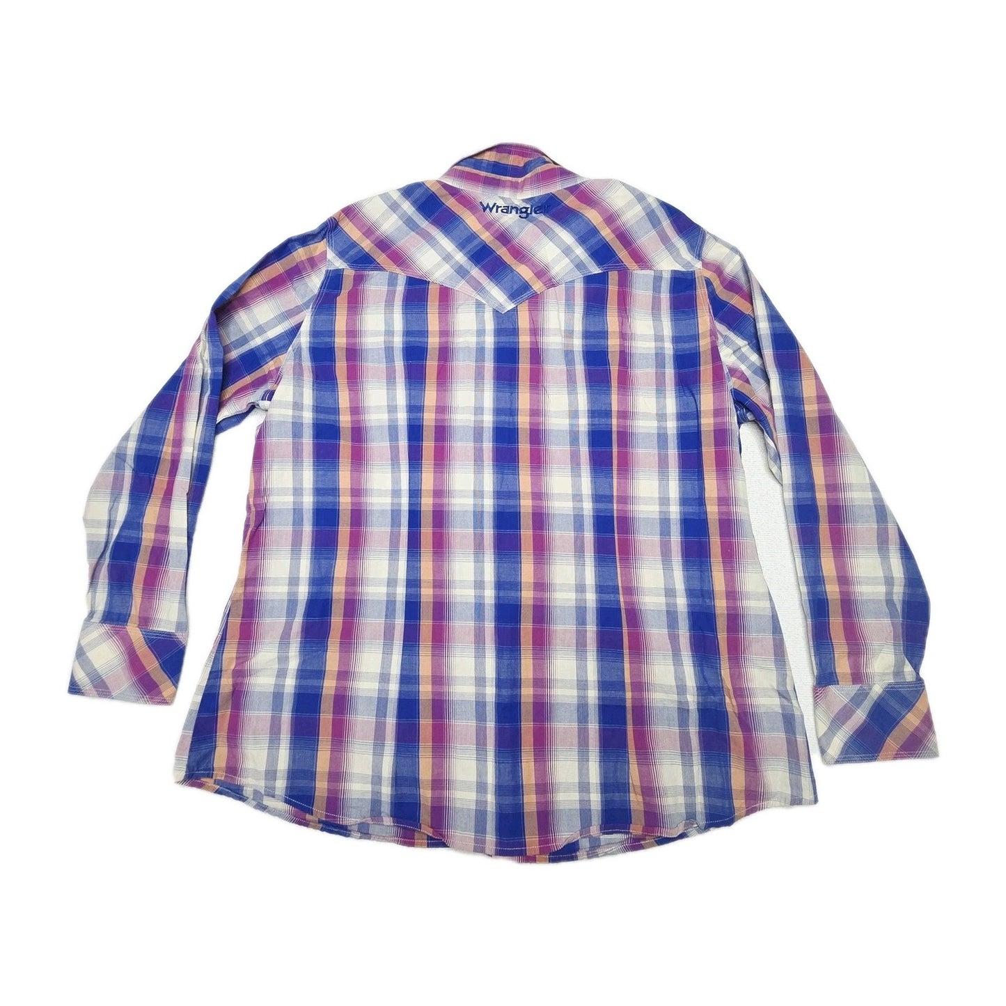 Wrangler Shirt Women's 22 Multicoloured Long Sleeve Snap Plaid Cotton Western