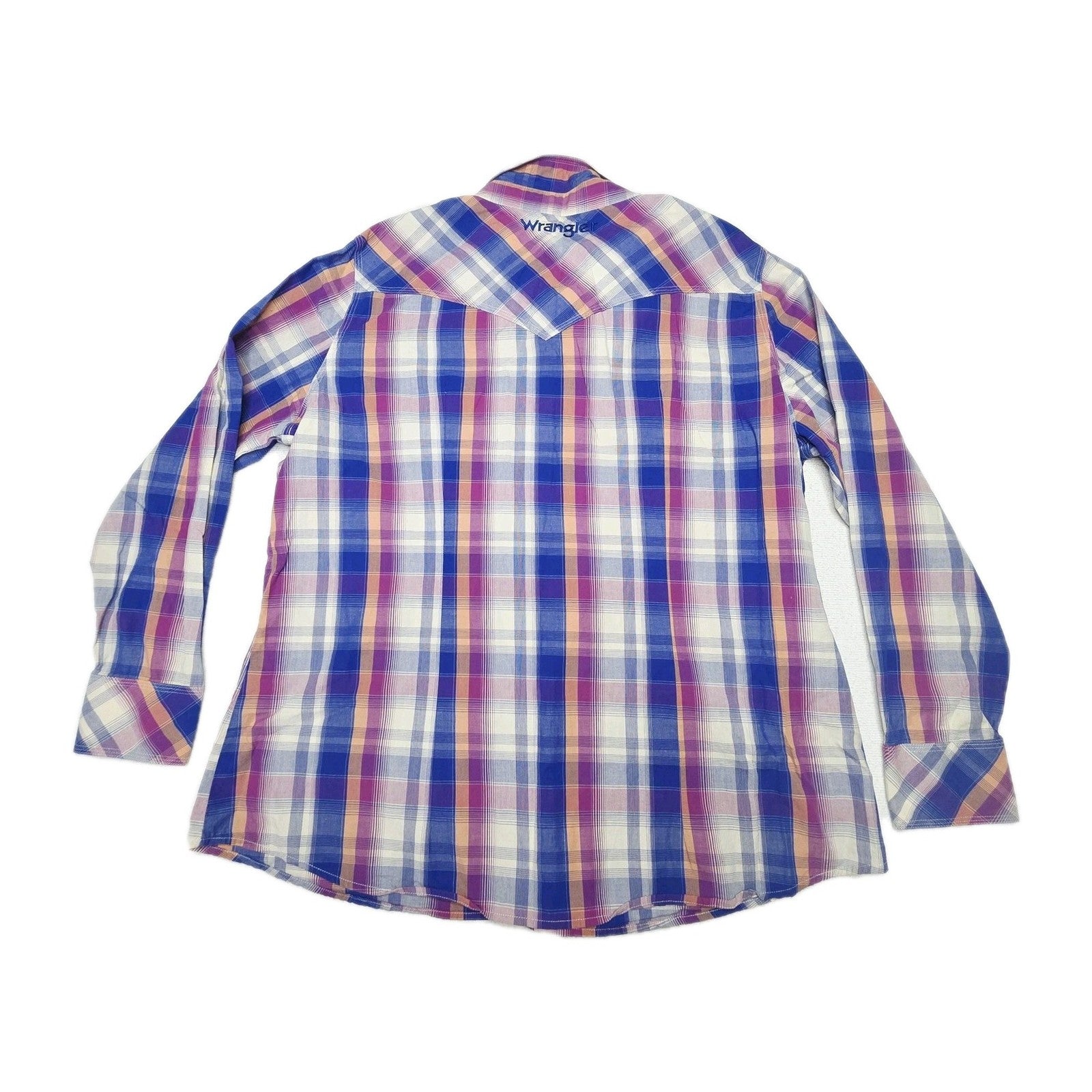Wrangler Shirt Women's 22 Multicoloured Long Sleeve Snap Plaid Cotton Western