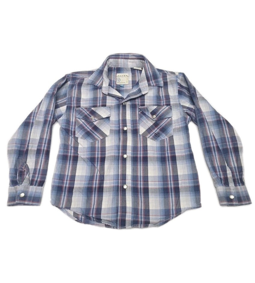 Roper Western Long Sleeve Shirt Boys Size Small 6-7