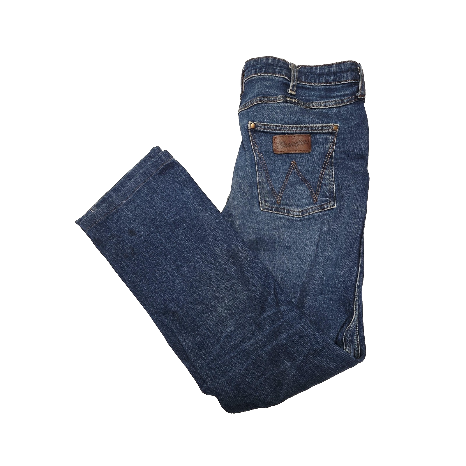 Wrangler Jeans Mens 33 Blue Bootcut Retro Stretch 33x30 Regular Pockets Zip