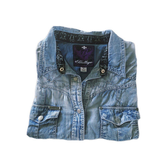 Bullzye Arena Sleeveless Denim Shirt Ladies Size 16